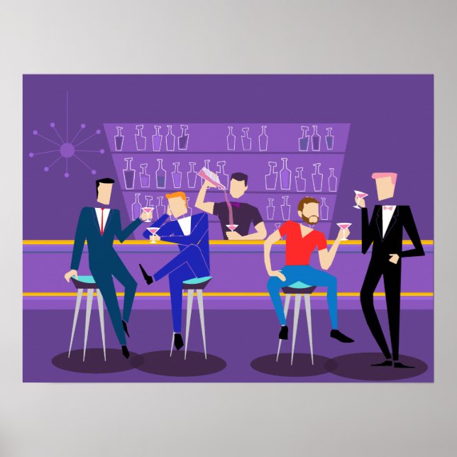 Retro Gay Bar Poster (Vorne)