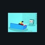 Retro Gay Couple Stretched Canvas Print Leinwanddruck<br><div class="desc">Dieses Retro Gay Couple Watching TV Design ist einfach fantastisch! Das minimalistische Design der 1960er Jahre erinnert an ein gemütliches Paar, dessen Lieblingsfernsehsendung in Schwarz und Weiß gehalten wird. Der elegante, türkisfarbene und aquamarine Raum ist mit einer Steinmauer versehen. Die gut gekleideten Männer halten Martinis. Herzlichen Glückwunsch zum perfekten Abend!...</div>