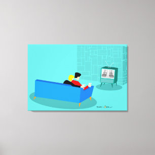 Retro Gay Couple Stretched Canvas Print Leinwanddruck
