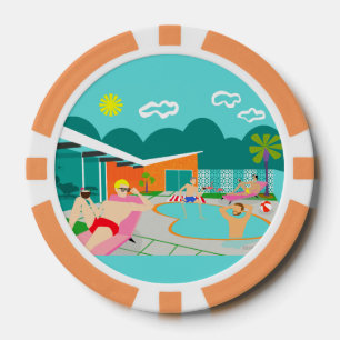 Retro Gay Pool Party Poker Chip