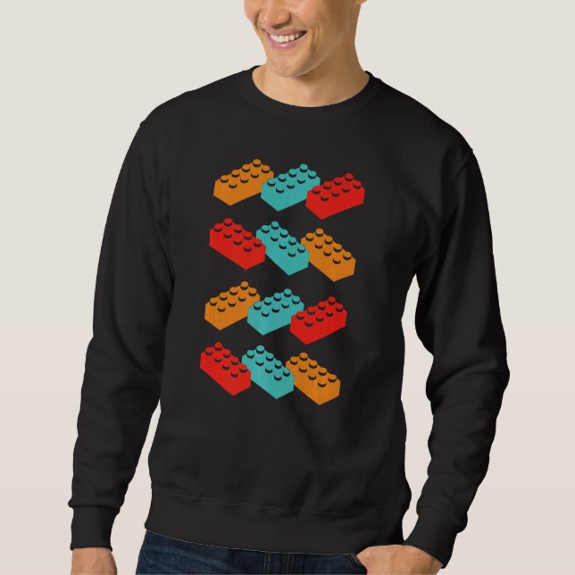 Retro-Gebäude Blockbauweise Sweatshirt (Vorderseite)