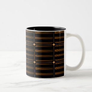 Retro Gebäude Blockiert Tasse, Gold Zweifarbige Tasse