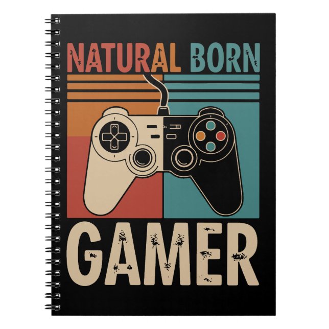 Retro geborener Gamer lustig Notizblock (Vorderseite)