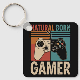 Retro geborener Gamer lustig Schlüsselanhänger