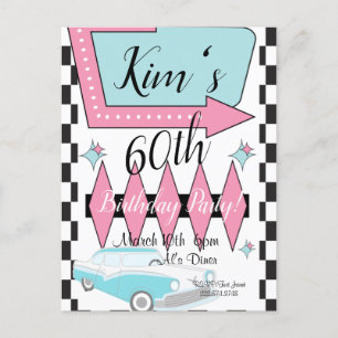 Retro-Geburtstag 1950er, jedes Alter, Postkarte