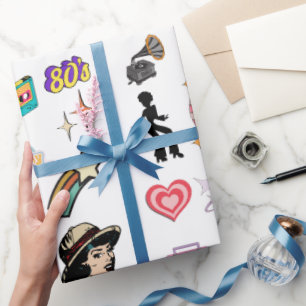 Retro Geburtstag Geschenkpapier, Familie, Freund Geschenkpapier