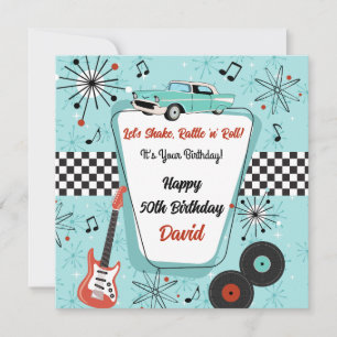 Retro-Geburtstag im Stil der 1950er Jahre Karte