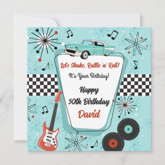 Retro-Geburtstag im Stil der 1950er Jahre Karte