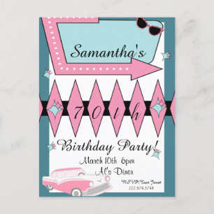 Retro Geburtstag jedes Alter, 1950er Jahre  Postkarte