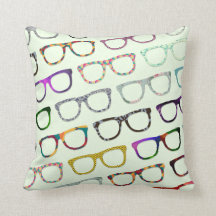 Retro Geek Hipster Glasses Pattern Kissen