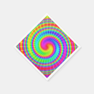 Retro Gefärbte Krawatte Hippie Psychedelic Serviette