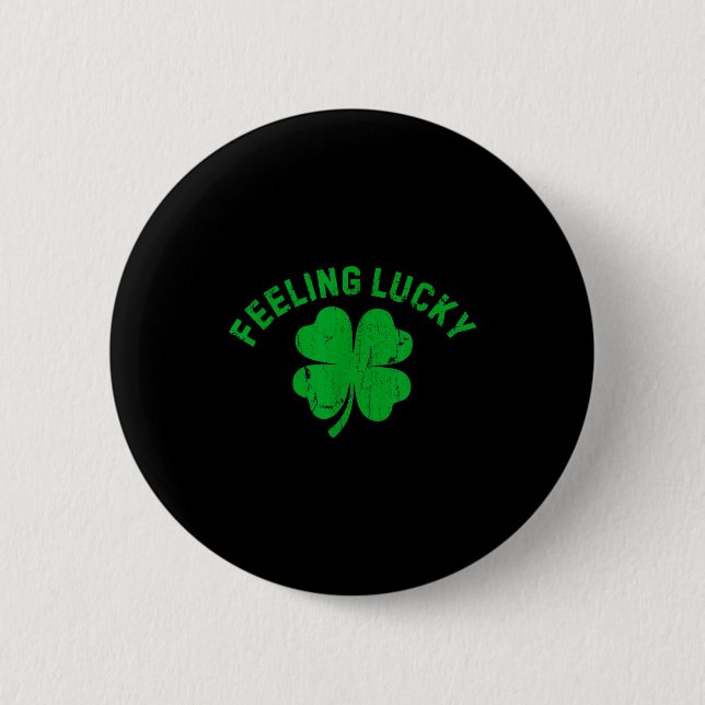 Retro-Gefühl Glückskleeblatt St. Patrick's Day  Button (Vorderseite)