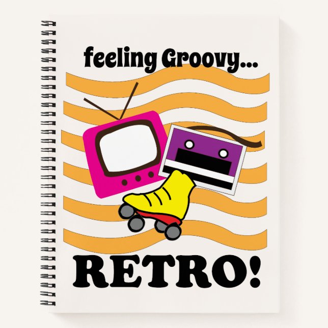 Retro Gefühl Groovy Retro Notizbuch (Vorderseite)