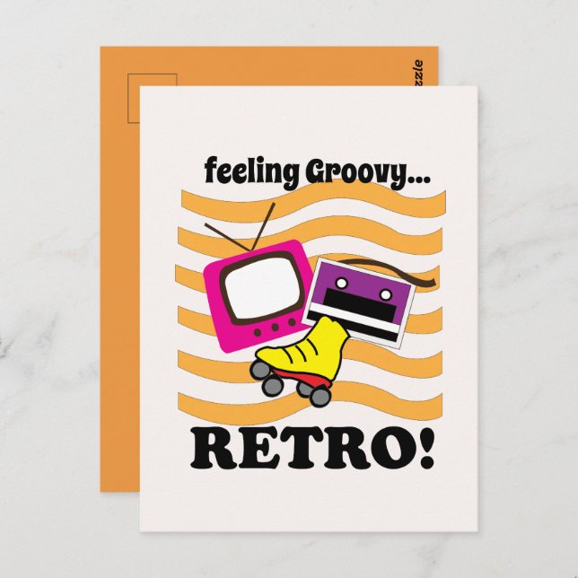 Retro Gefühl Groovy Retro Postkarte (Vorne/Hinten)