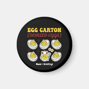 Retro-Gefüllte-Eier-Sechserpack-Fitness-Wortspiel- Magnet