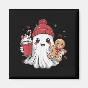 Retro-Geist-Beanie-Weihnachten-Feiertag-Xmas-Kaffe Magnet