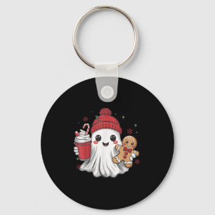 Retro-Geist-Beanie-Weihnachten-Feiertag-Xmas-Kaffe Schlüsselanhänger