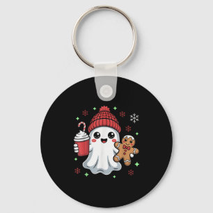 Retro-Geist-Beanie-Weihnachten-Feiertag-Xmas-Kaffe Schlüsselanhänger