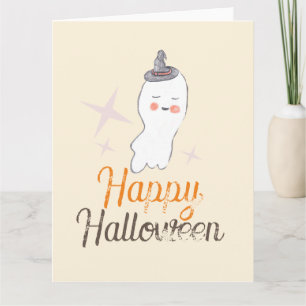 Retro-Geist-Doodle-Halloween-Design  Karte