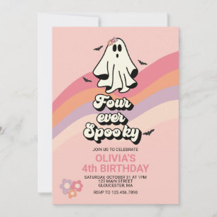 Retro-Geist-Halloween-Four-Ever-Spooky-Geburtstag Einladung