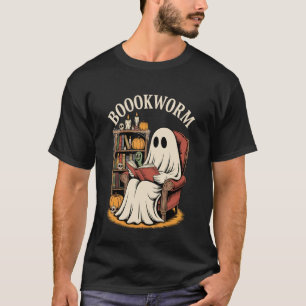 Retro-Geist liest Bücher Bibliothekar Geist Hallow T-Shirt