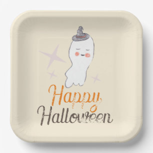 Retro-Geister-Doodle-Halloween-Geburtstagsfeier Pappteller