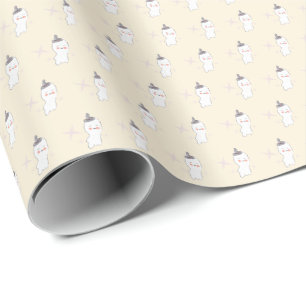 Retro-Geister-Doodle-Halloween-Muster   Geschenkpapier