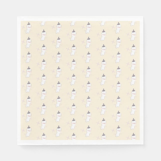 Retro-Geister-Doodle-Halloween-Muster  Serviette (Vorderseite)