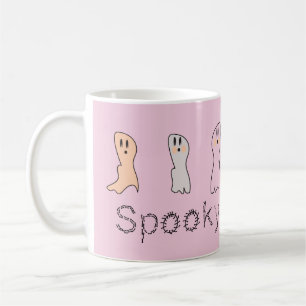 Retro-Geister-Handlettering Gruselig Rosa  Kaffeetasse