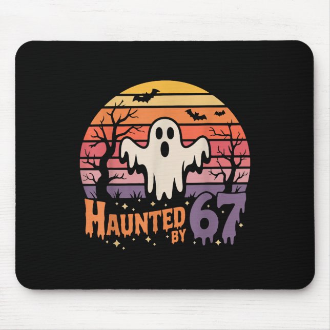 Retro-Geister-Meme 67 Sechs Sieben 6 7  Mousepad (Vorne)