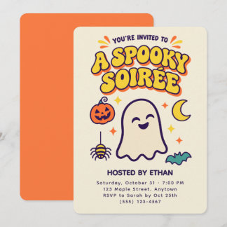 Retro-Geister-Spooky-Soiree-Süße-Halloween-Party Einladung