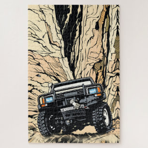 Retro-Geländefahrzeug Rock Crawl Pop-Art Puzzle