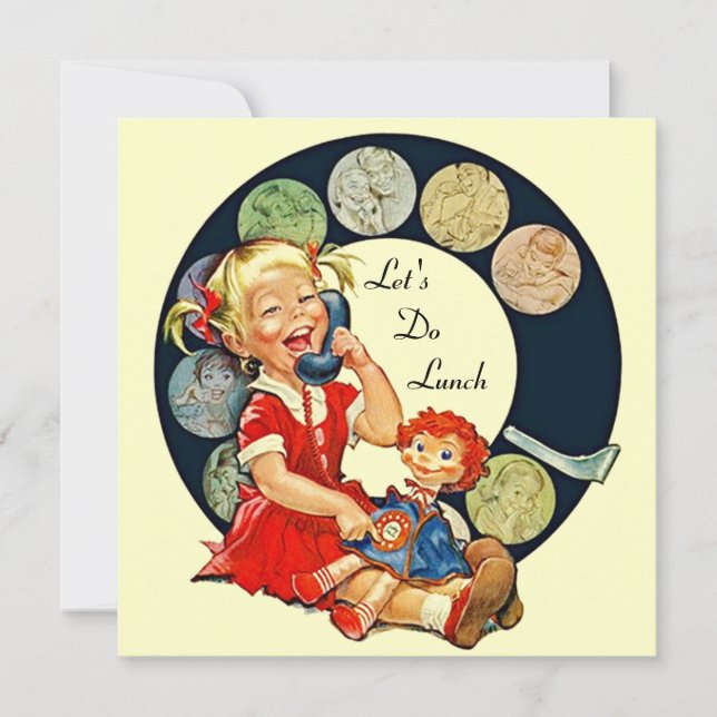 Retro GELASSENE US essen Einladungs-lange Einladung (Vorderseite)