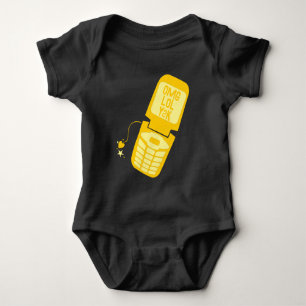 Retro-Gelb-Klapphandy-T-Shirt Baby Strampler