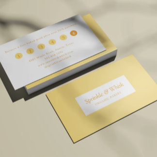 Retro Gelb-Orange-Herz-Bäckerei-Treue  Visitenkarte