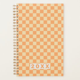 Retro Gelb Orange Schachbrett 2026 Planer