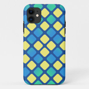 Retro Gelb und Blau Diamant Argyle iPhone 11 Hülle