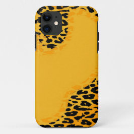 Retro-Gelb und Schwarz-Leopard iPhone 11 Hülle