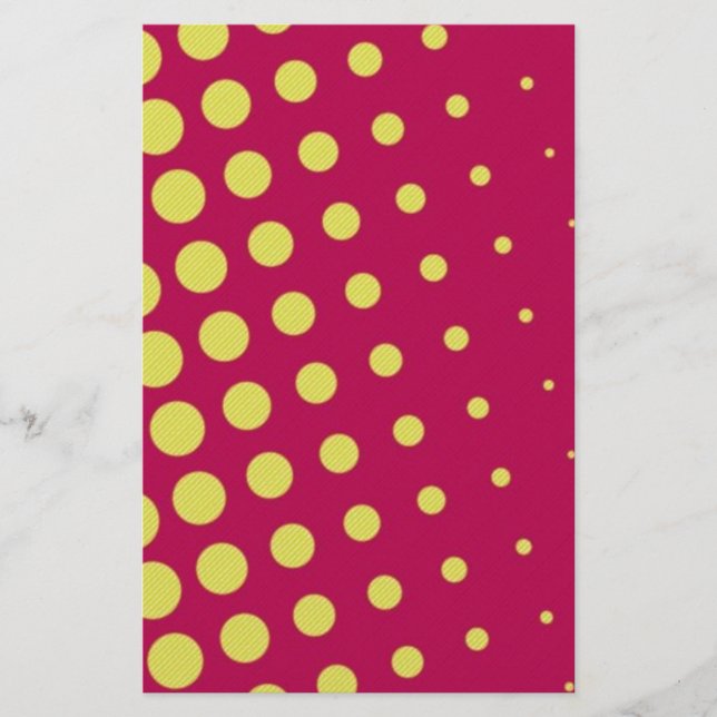 Retro-gelbe Punkte Briefpapier (Vorderseite)