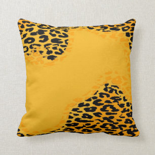Retro gelber Leopard-Druck und moderner Entwurf Kissen