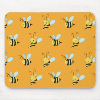 Retro gelbes Hummel-Bienen-Muster Mousepad