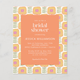 Retro-Gelbes Orange-Blume-Brautparty