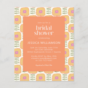 Retro-Gelbes Orange-Blume-Brautparty