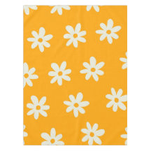 Retro Gelbes weißes Blumenmuster Einfaches Muster 