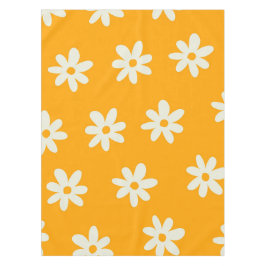 Retro Gelbes weißes Blumenmuster Einfaches Muster Tischdecke