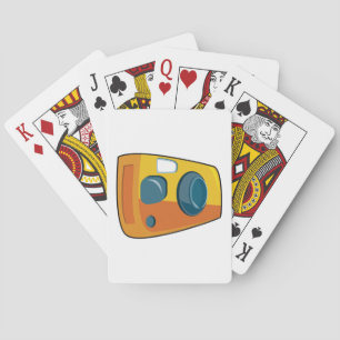 Retro-Gelbfarbene Kompaktkamera Spielkarten