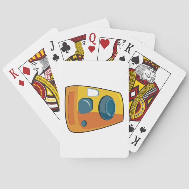 Retro-Gelbfarbene Kompaktkamera Spielkarten (Rückseite)
