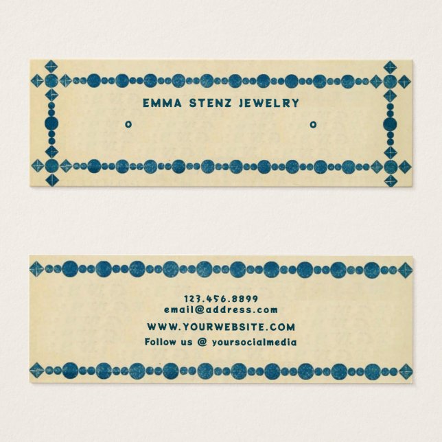 Retro Gem Border ・ Earring Hoops Stuck Display Car (Vorne & Hinten)