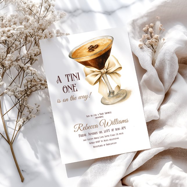 Retro Gender Neutral Espresso Martini Babydusche Einladung (Von Creator hochgeladen)