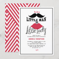 Retro Gender Reveal Baby Shower Einladung